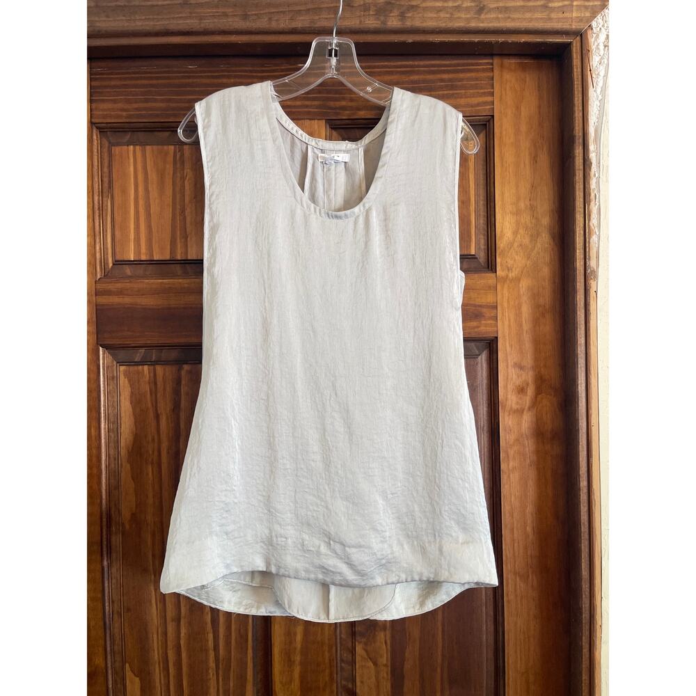 Helmut Lang satin silver shell top M